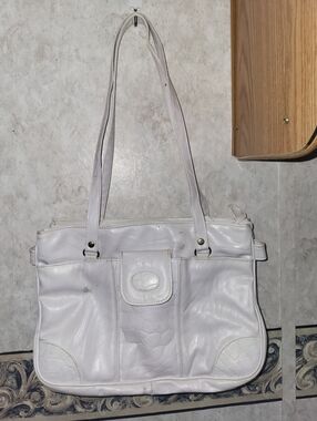 Vintage White 3 Zippered Purse Unbranded EuC